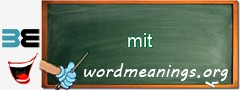 WordMeaning blackboard for mit